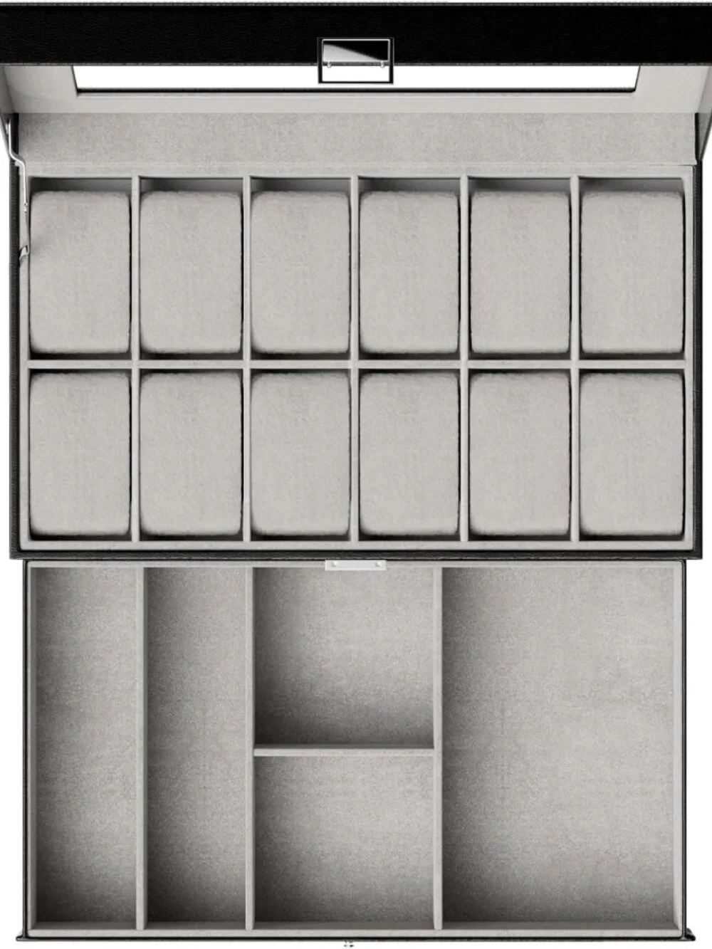 12-Slot Men's Watch Box Organizer with Drawer & Glass Lid - Jewelry Storage Gift